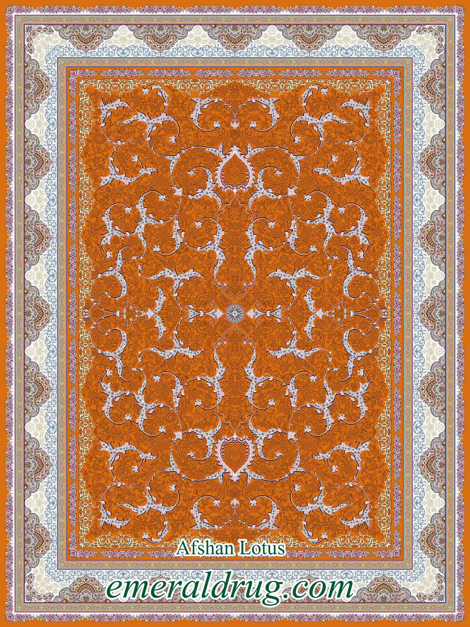1200Reed-Afshan Lotus -Orange